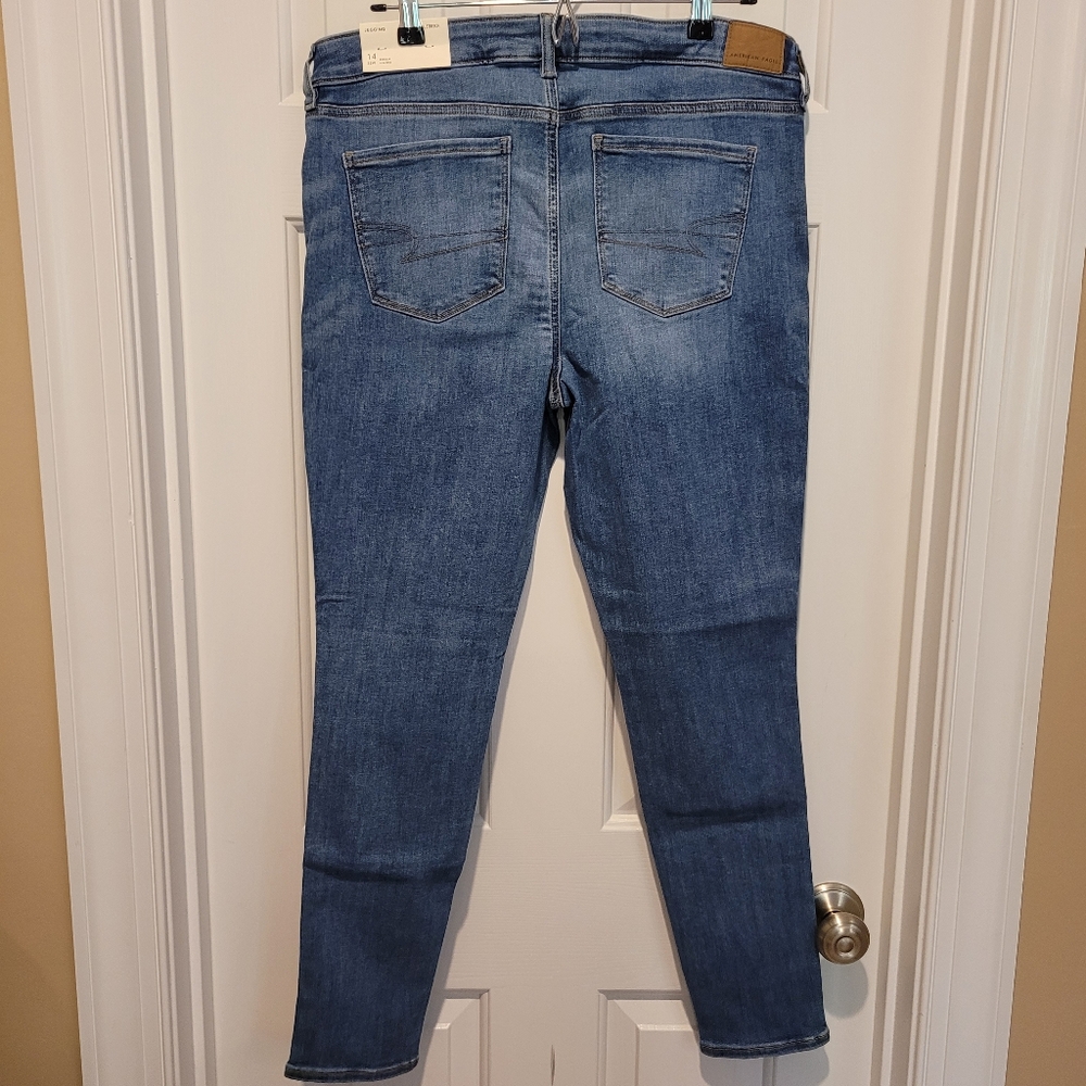 American Eagle Women's Next Level Stretch Jeggings Blue Jeans - Picture 5 of 6